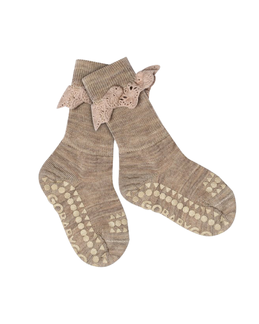 Non-slip sock - merino wool lace